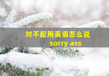 对不起用英语怎么说sorry ass